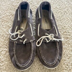 Sperry Mens Top Sider Boat Shoes Classic Leather Lifestyle Preppy Grey size 10.5